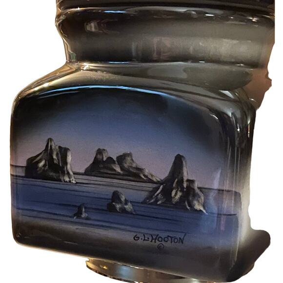 HANDCRAFTED AND PAINTED POTTERY FROM PNW OCEAN UNION CITY OREGON ARTIST HOOTEN - Picture 2 of 3